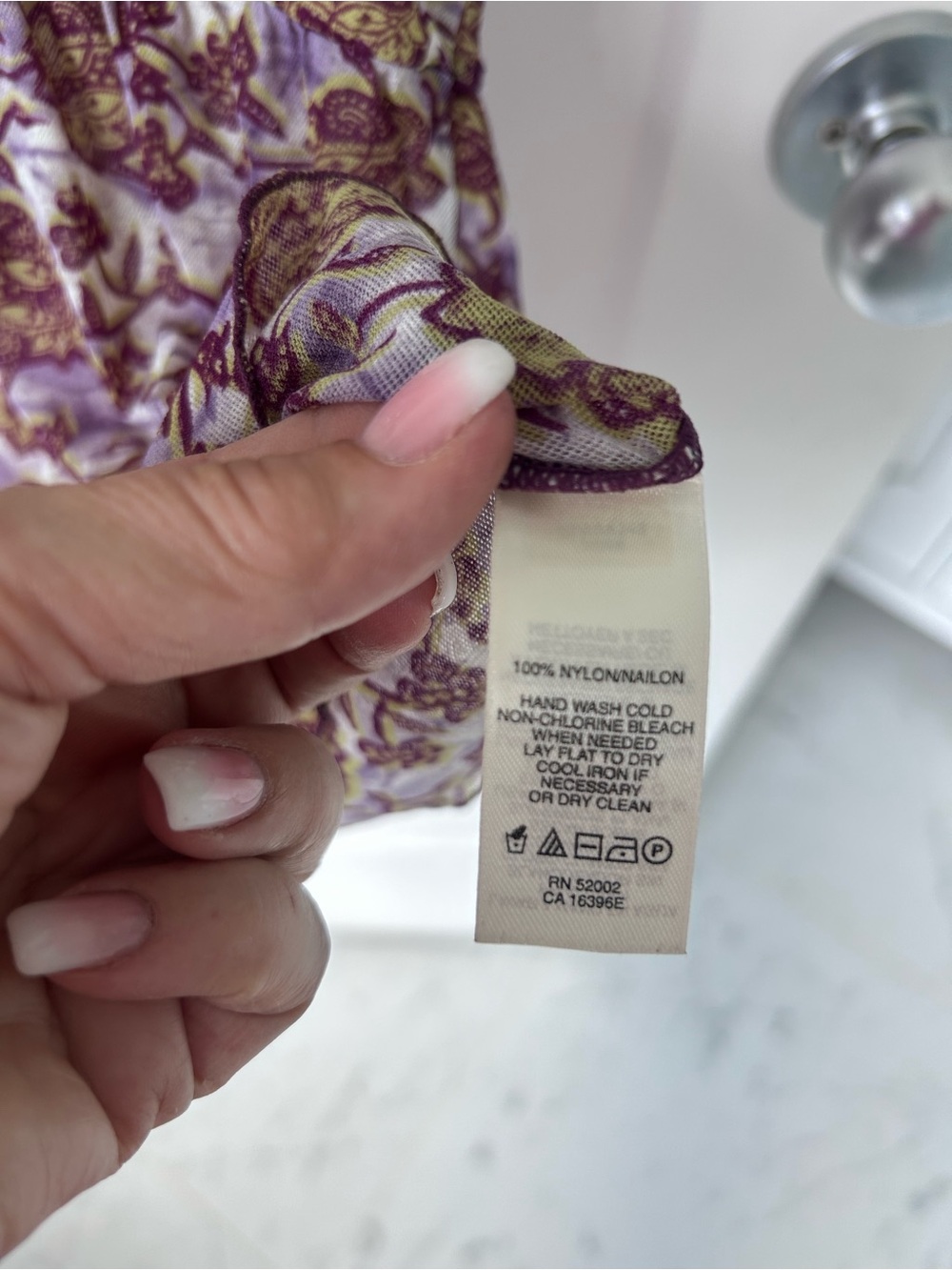 Dkny Jeans - Lavender and Gold Floral Surplice Flutter Sleeve Blouse - Picture 4 of 4